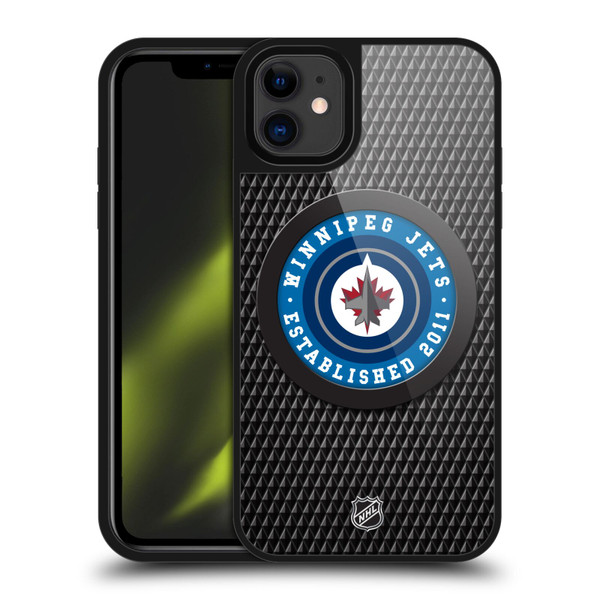 NHL Winnipeg Jets Puck Texture Gel Armour Case For Apple iPhone 11