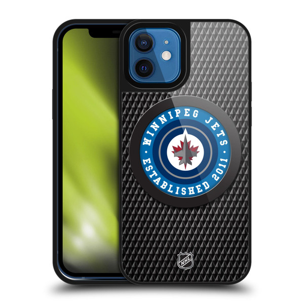 NHL Winnipeg Jets Puck Texture Gel Armour Case For Apple iPhone 12 / iPhone 12 Pro