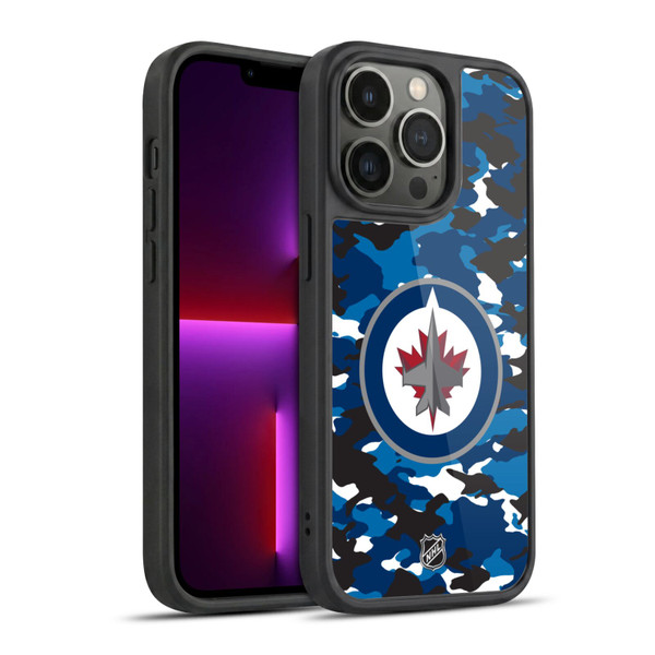 NHL Winnipeg Jets Camouflage Gel Armour Case For Apple iPhone 13 Pro