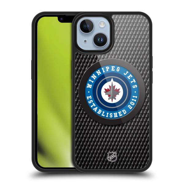 NHL Winnipeg Jets Puck Texture Gel Armour Case For Apple iPhone 14