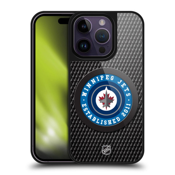 NHL Winnipeg Jets Puck Texture Gel Armour Case For Apple iPhone 14 Pro