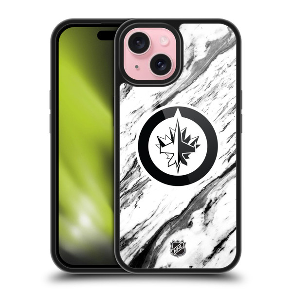 NHL Winnipeg Jets Marble Gel Armour Case For Apple iPhone 15