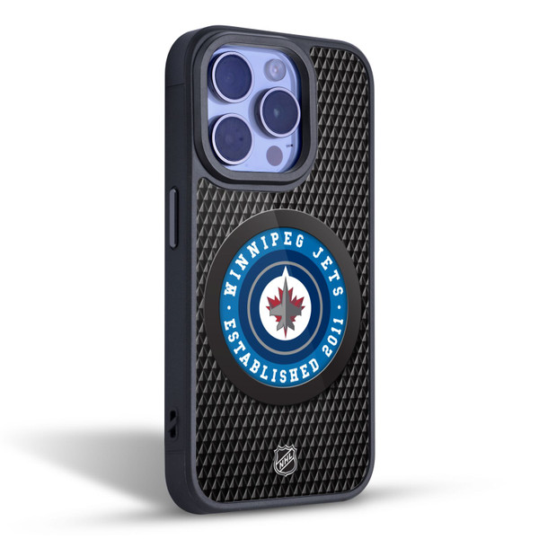 NHL Winnipeg Jets Puck Texture Gel Armour Case For Apple iPhone 15 Pro