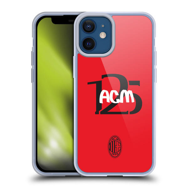 AC Milan 125th Anniversary Typography Soft Gel Case for Apple iPhone 12 Mini