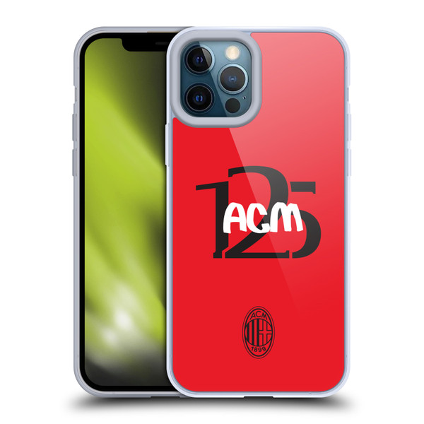 AC Milan 125th Anniversary Typography Soft Gel Case for Apple iPhone 12 Pro Max