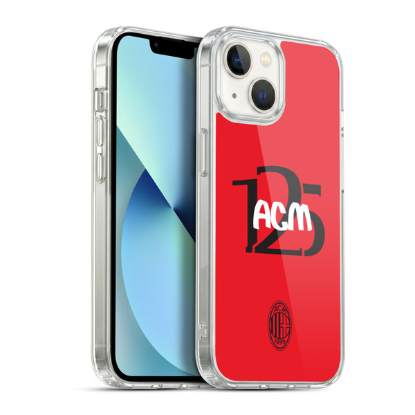 AC Milan 125th Anniversary Typography Soft Gel Case for Apple iPhone 13