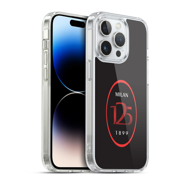 AC Milan 125th Anniversary Black Logo Soft Gel Case for Apple iPhone 14 Pro & MagSafe