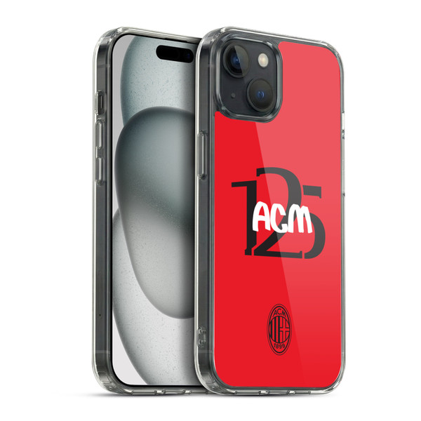 AC Milan 125th Anniversary Typography Soft Gel Case for Apple iPhone 15 Plus & MagSafe
