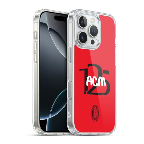 AC Milan 125th Anniversary Typography Soft Gel Case for Apple iPhone 16 Pro & MagSafe