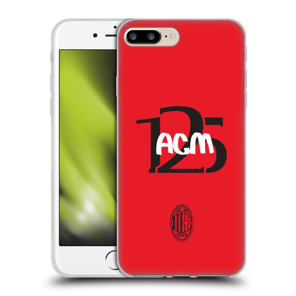 AC Milan 125th Anniversary Typography Soft Gel Case for Apple iPhone 7 Plus / iPhone 8 Plus