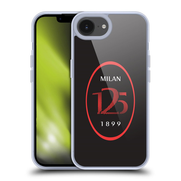 AC Milan 125th Anniversary Black Logo Soft Gel Case for Apple iPhone 16e