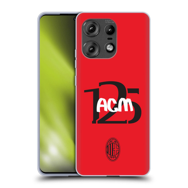 AC Milan 125th Anniversary Typography Soft Gel Case for Motorola Edge 50 Pro