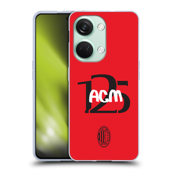 AC Milan 125th Anniversary Typography Soft Gel Case for OnePlus Nord 3 5G