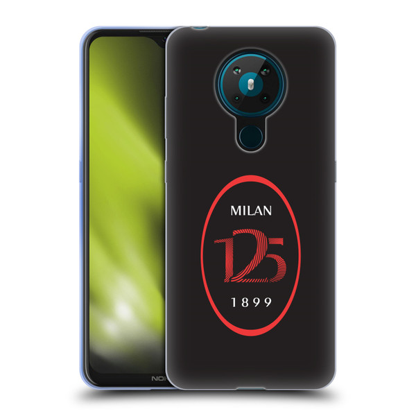 AC Milan 125th Anniversary Black Logo Soft Gel Case for Nokia 5.3