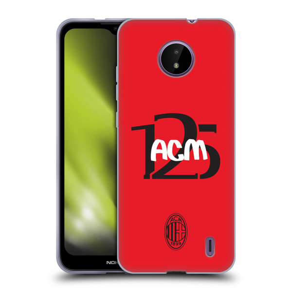 AC Milan 125th Anniversary Typography Soft Gel Case for Nokia C10 / C20