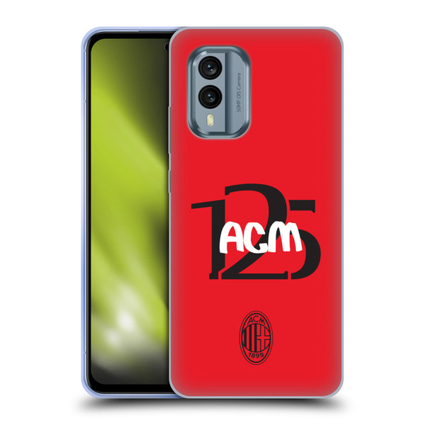 AC Milan 125th Anniversary Typography Soft Gel Case for Nokia X30