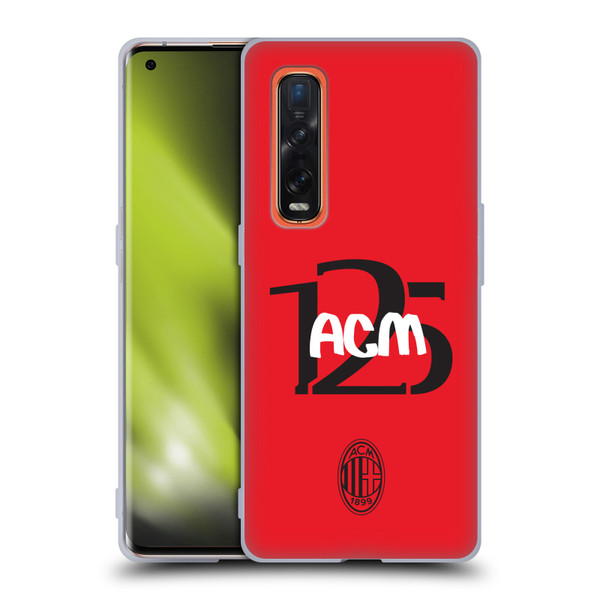 AC Milan 125th Anniversary Typography Soft Gel Case for OPPO Find X2 Pro 5G