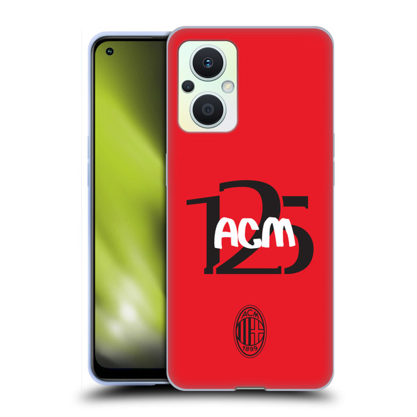 AC Milan 125th Anniversary Typography Soft Gel Case for OPPO Reno8 Lite