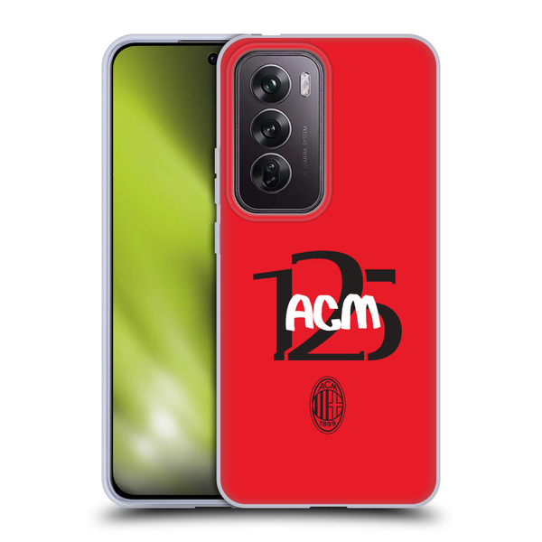AC Milan 125th Anniversary Typography Soft Gel Case for OPPO Reno12 Pro 5G