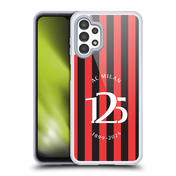 AC Milan 125th Anniversary Red And Black Stripes Soft Gel Case for Samsung Galaxy A13 (2022)