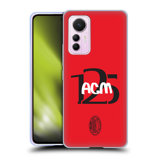 AC Milan 125th Anniversary Typography Soft Gel Case for Xiaomi 12 Lite