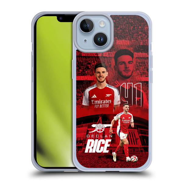 Arsenal FC 2024/25 First Team Declan Rice Soft Gel Case for Apple iPhone 14