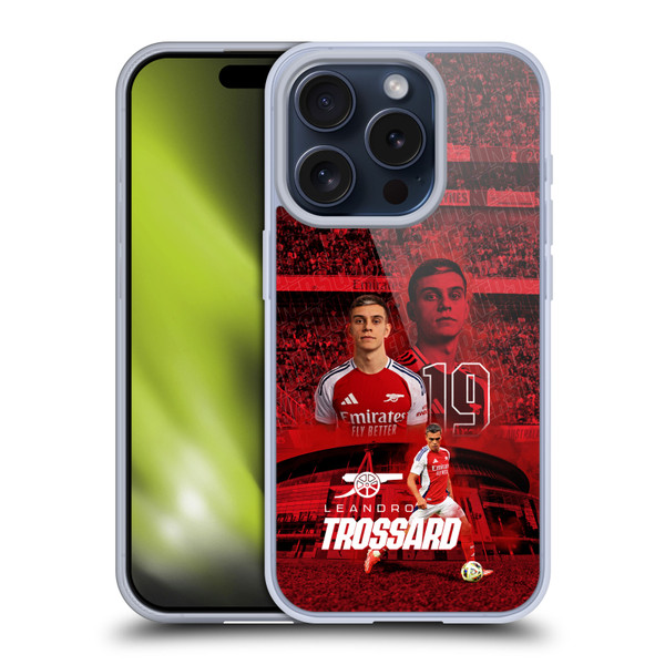 Arsenal FC 2024/25 First Team Leandro Trossard Soft Gel Case for Apple iPhone 15 Pro