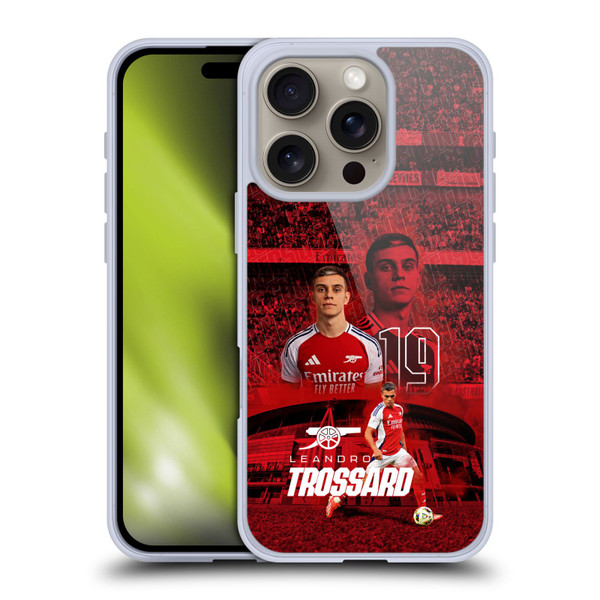 Arsenal FC 2024/25 First Team Leandro Trossard Soft Gel Case for Apple iPhone 16 Pro
