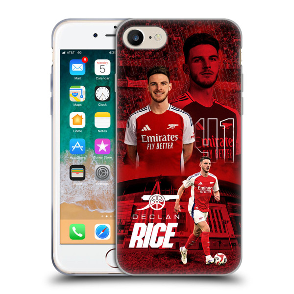 Arsenal FC 2024/25 First Team Declan Rice Soft Gel Case for Apple iPhone 7 / 8 / SE 2020 & 2022