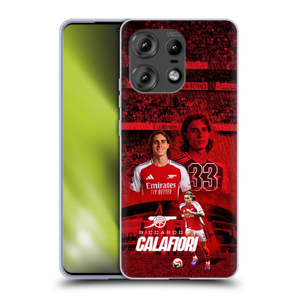 Arsenal FC 2024/25 First Team Riccardo Calafiori Soft Gel Case for Motorola Edge 50 Pro