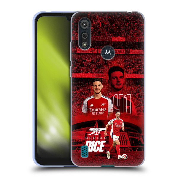 Arsenal FC 2024/25 First Team Declan Rice Soft Gel Case for Motorola Moto E6s (2020)