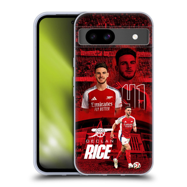 Arsenal FC 2024/25 First Team Declan Rice Soft Gel Case for Google Pixel 8a