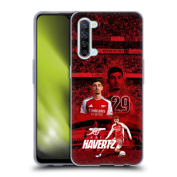 Arsenal FC 2024/25 First Team Kai Havertz Soft Gel Case for OPPO Find X2 Lite 5G
