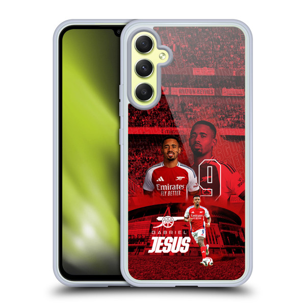 Arsenal FC 2024/25 First Team Gabriel Jesus Soft Gel Case for Samsung Galaxy A34 5G