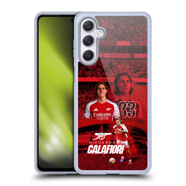 Arsenal FC 2024/25 First Team Riccardo Calafiori Soft Gel Case for Samsung Galaxy M54 5G