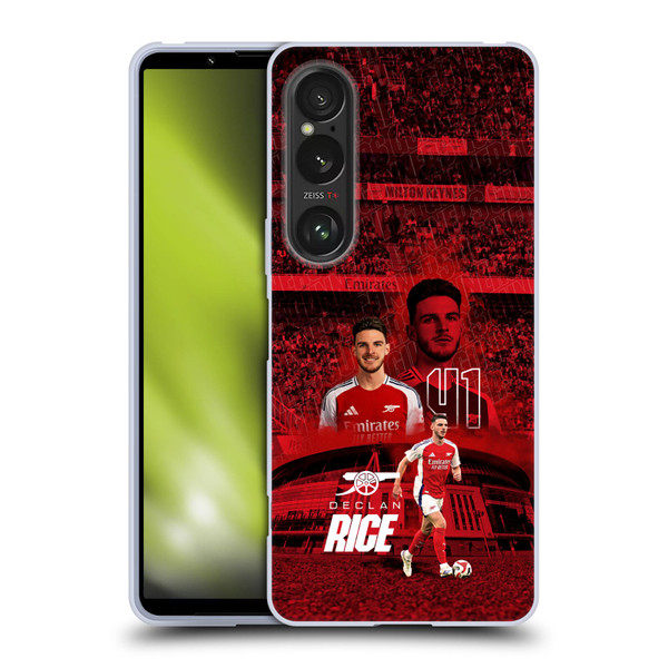 Arsenal FC 2024/25 First Team Declan Rice Soft Gel Case for Sony Xperia 1 VI 5G