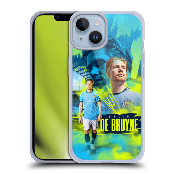 Manchester City Man City FC 2024/25 First Team Kevin De Bruyne Soft Gel Case for Apple iPhone 14