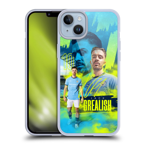Manchester City Man City FC 2024/25 First Team Jack Grealish Soft Gel Case for Apple iPhone 14 Plus