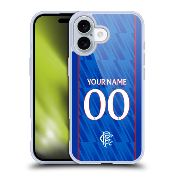 Custom Customised Personalised Rangers FC 2024/25 Kit Home Soft Gel Case for Apple iPhone 16