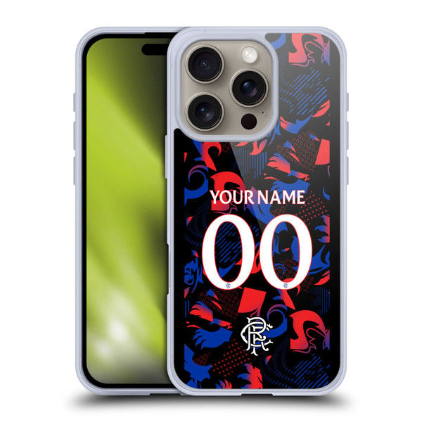 Custom Customised Personalised Rangers FC 2024/25 Kit Third Soft Gel Case for Apple iPhone 16 Pro
