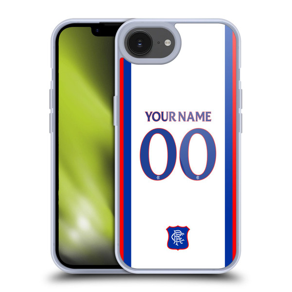 Custom Customised Personalised Rangers FC 2024/25 Kit Away Soft Gel Case for Apple iPhone 16e