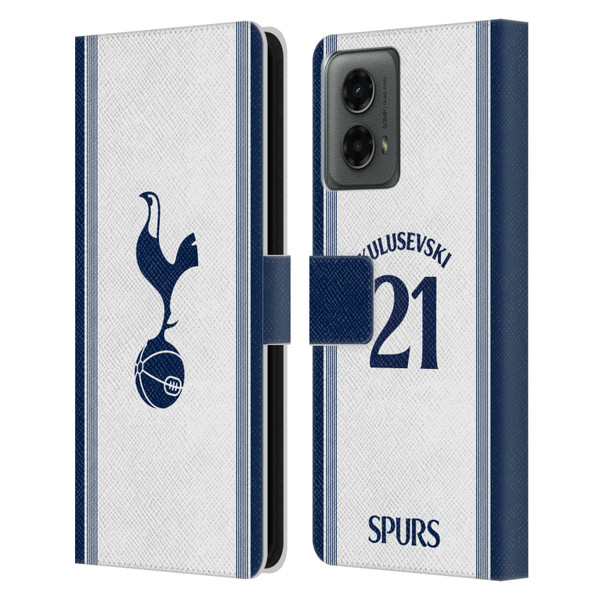 Tottenham Hotspur F.C. 2024/25 Players Home Kit Dejan Kulusevski Leather Book Wallet Case Cover For Motorola Moto G (2024)