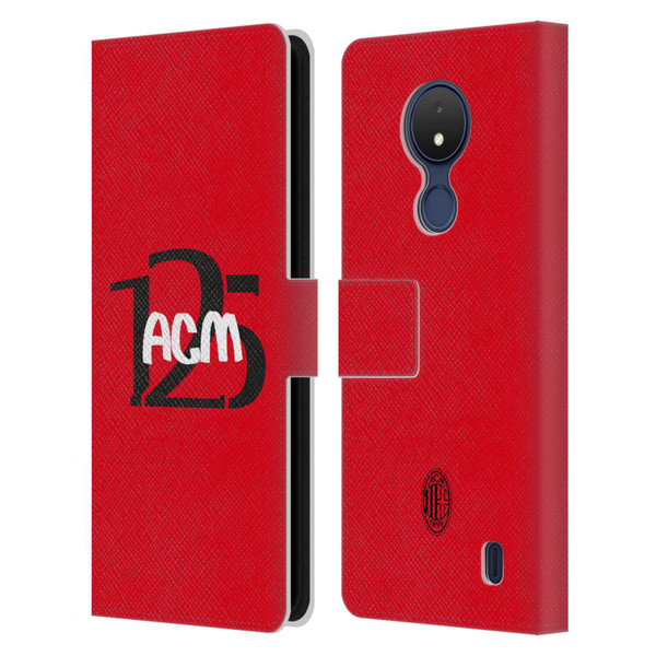 AC Milan 125th Anniversary Typography Leather Book Wallet Case Cover For Nokia C21