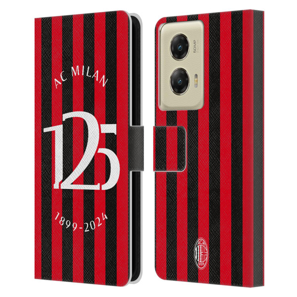 AC Milan 125th Anniversary Red And Black Stripes Leather Book Wallet Case Cover For Motorola Moto G Stylus 5G (2024) AC Milan 125th Anniversary Red And Black Stripes Leather Book Wallet Case Cover For Motorola Moto G Stylus 5G (2024)