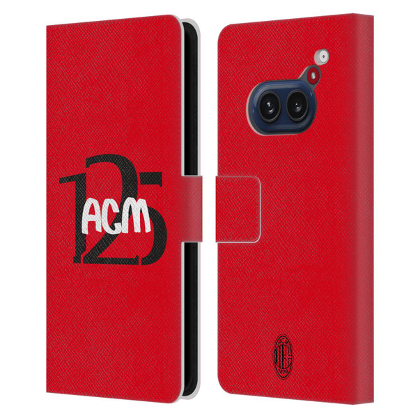 AC Milan 125th Anniversary Typography Leather Book Wallet Case Cover For Nothing Phone (2a) AC Milan 125th Anniversary Typography Leather Book Wallet Case Cover For Nothing Phone (2a)