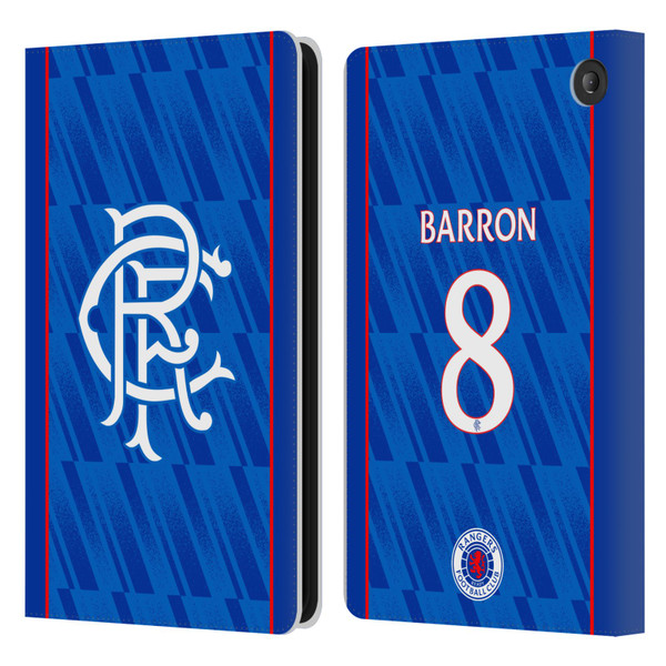 Rangers FC 2024/25 Players Home Kit Connor Barron Leather Book Wallet Case Cover For Amazon Fire 7 2022