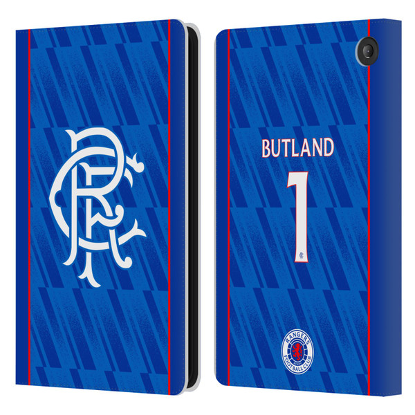 Rangers FC 2024/25 Players Home Kit Jack Butland Leather Book Wallet Case Cover For Amazon Fire 7 2022