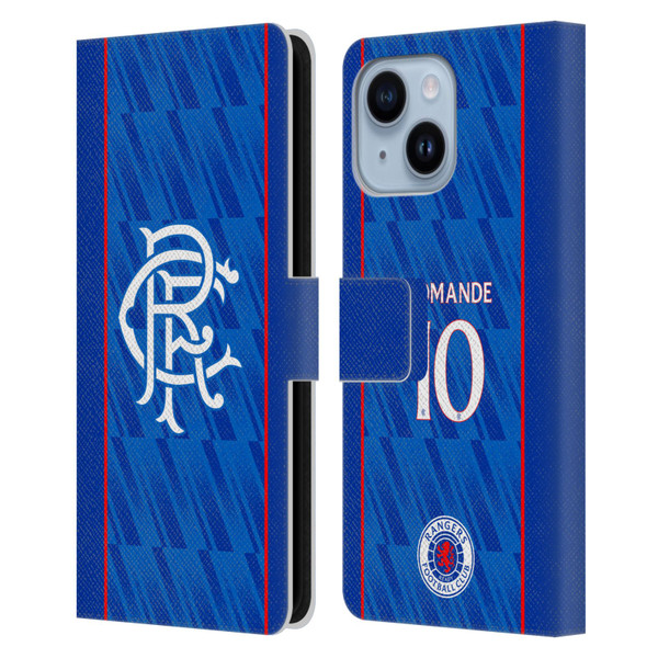 Rangers FC 2024/25 Players Home Kit Mohamed Diomande Leather Book Wallet Case Cover For Apple iPhone 14 Plus