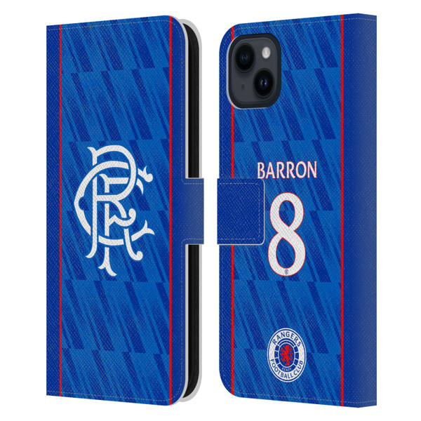 Rangers FC 2024/25 Players Home Kit Connor Barron Leather Book Wallet Case Cover For Apple iPhone 15 Plus Rangers FC 2024/25 Players Home Kit Connor Barron Leather Book Wallet Case Cover For Apple iPhone 15 Plus