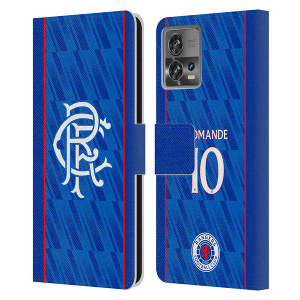 Rangers FC 2024/25 Players Home Kit Mohamed Diomande Leather Book Wallet Case Cover For Motorola Moto Edge 30 Fusion
